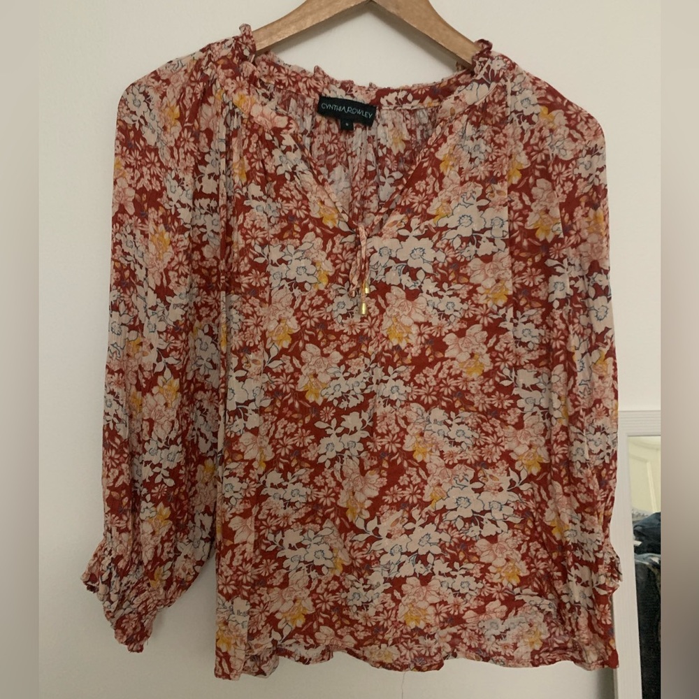 Floral boho top, worn only once, like new